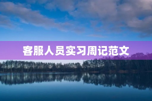 客服人员实习周记范文