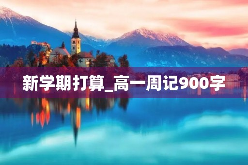 新学期打算_高一周记900字