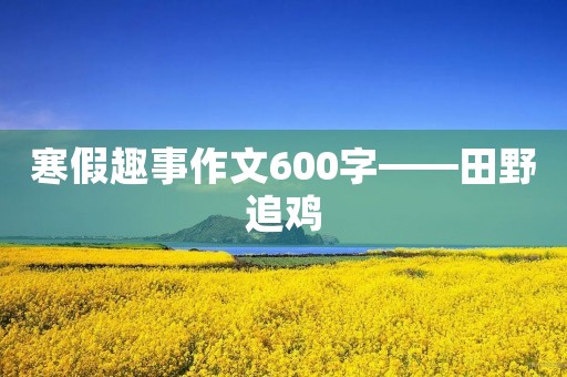 寒假趣事作文600字——田野追鸡 寒假趣事作文600字——田野追鸡