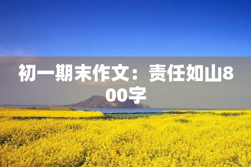 初一期末作文:责任如山800字 初一期末作文:责任如山800字