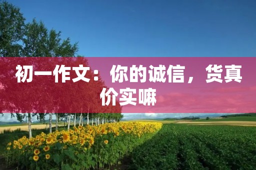 初一作文：你的诚信，货真价实嘛