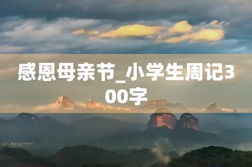 感恩母亲节_小学生周记300字