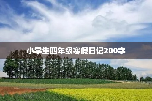小学生四年级寒假日记200字 小学生四年级寒假日记200字