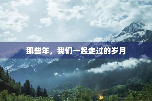 那些年，我们一起走过的岁月