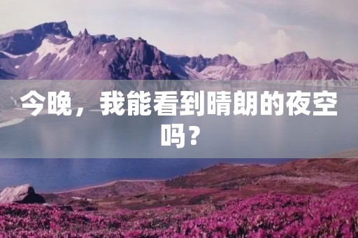 今晚,我能看到晴朗的夜空吗? 今晚,我能看到晴朗的夜空吗?