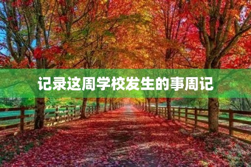 记录这周学校发生的事周记 记录这周学校发生的事周记