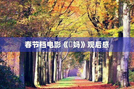 春节档电影《囧妈》观后感 春节档电影《囧妈》观后感
