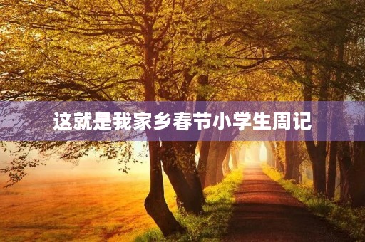 这就是我家乡春节小学生周记