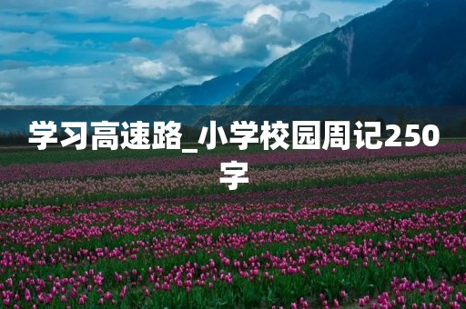 学习高速路_小学校园周记250字 学习高速路_小学校园周记250字