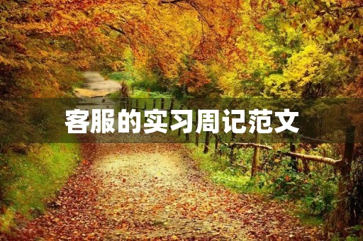 客服的实习周记范文 客服的实习周记范文