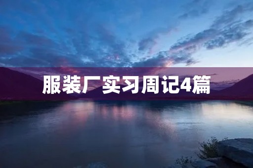 服装厂实习周记4篇