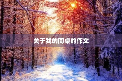 关于我的同桌的作文 关于我的同桌的作文