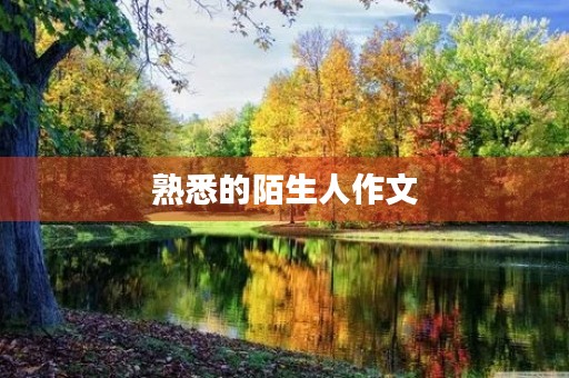 熟悉的陌生人作文