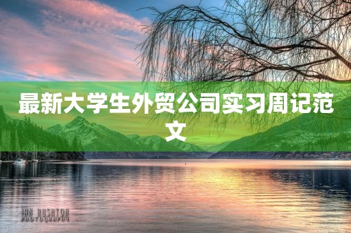 最新大学生外贸公司实习周记范文 最新大学生外贸公司实习周记范文