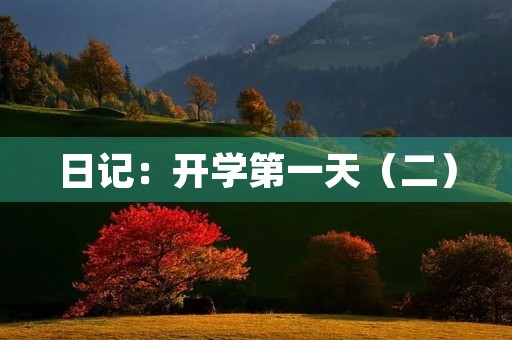 日记：开学第一天（二）