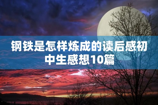 钢铁是怎样炼成的读后感初中生感想10篇 钢铁是怎样炼成的读后感初中生感想10篇