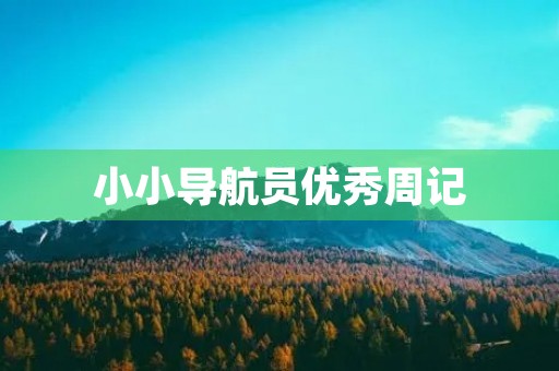 小小导航员优秀周记 小小导航员优秀周记