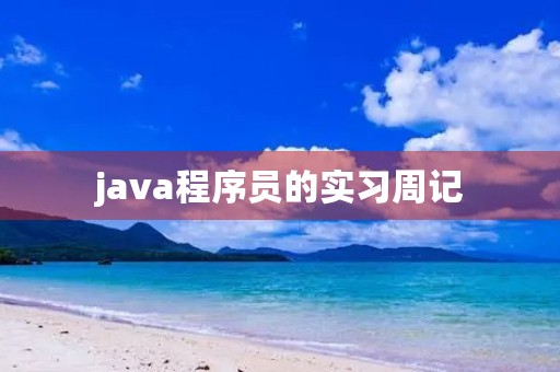 java程序员的实习周记 java程序员的实习周记
