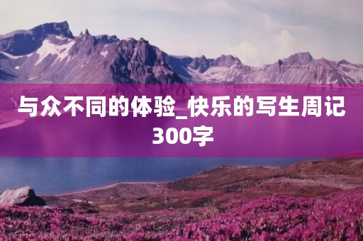 与众不同的体验_快乐的写生周记300字