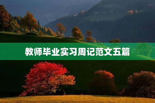 教师毕业实习周记范文五篇 教师毕业实习周记范文五篇