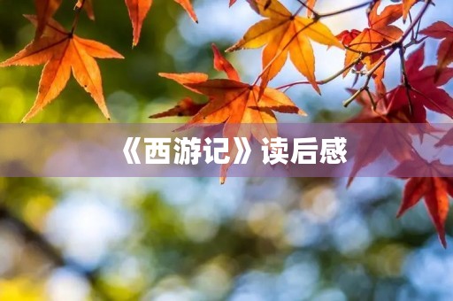 《西游记》读后感 《西游记》读后感