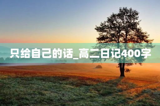 只给自己的话_高二日记400字