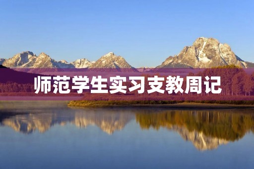 师范学生实习支教周记