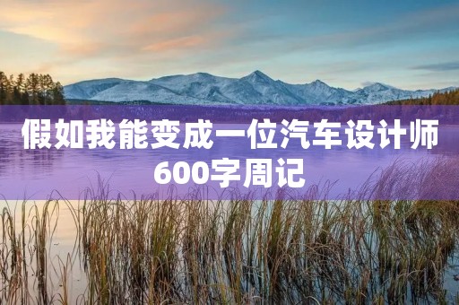 假如我能变成一位汽车设计师600字周记