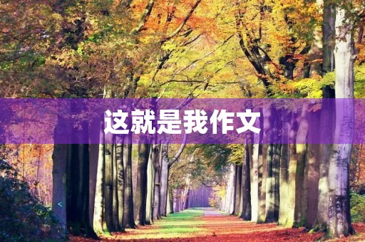 这就是我作文 这就是我作文
