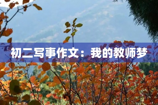 初二写事作文:我的教师梦 初二写事作文:我的教师梦