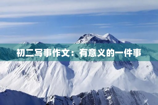初二写事作文：有意义的一件事