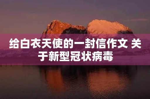 给白衣天使的一封信作文 关于新型冠状病毒