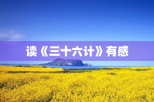 读《三十六计》有感