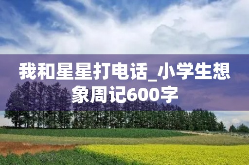我和星星打电话_小学生想象周记600字