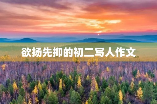 欲扬先抑的初二写人作文