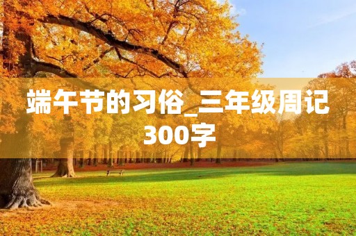 端午节的习俗_三年级周记300字 端午节的习俗_三年级周记300字
