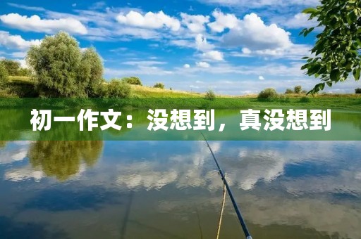 初一作文:没想到,真没想到 初一作文:没想到,真没想到