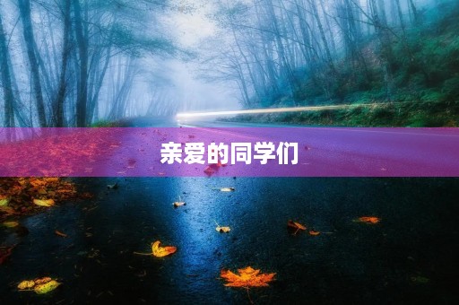 亲爱的同学们