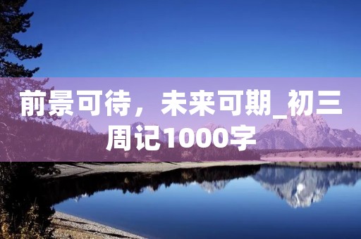 前景可待，未来可期_初三周记1000字
