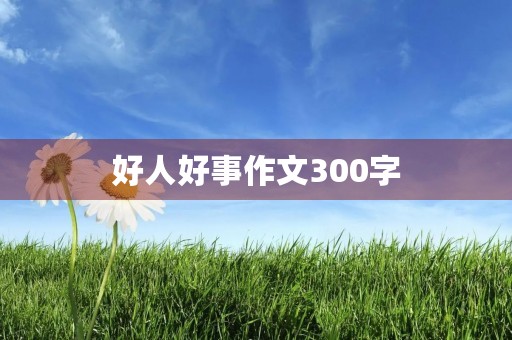 好人好事作文300字