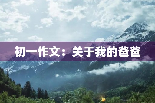 初一作文：关于我的爸爸