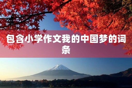 包含小学作文我的中国梦的词条