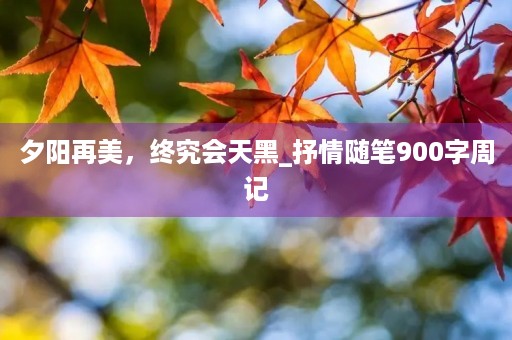 夕阳再美，终究会天黑_抒情随笔900字周记