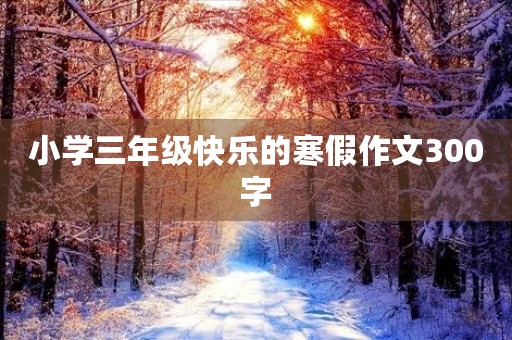 小学三年级快乐的寒假作文300字