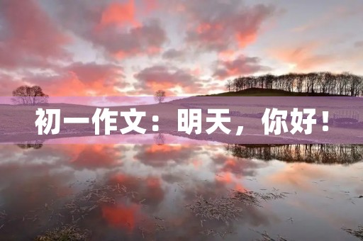 初一作文:明天,你好! 初一作文:明天,你好!