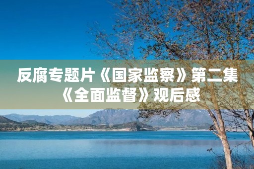 反腐专题片《国家监察》第二集《全面监督》观后感 反腐专题片《国家监察》第二集《全面监督》观后感