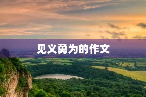 见义勇为的作文