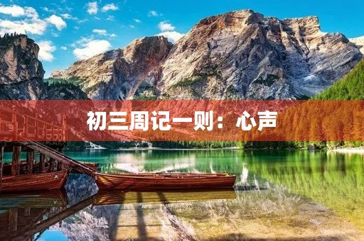 初三周记一则：心声