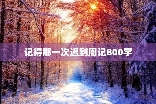 记得那一次迟到周记800字 记得那一次迟到周记800字