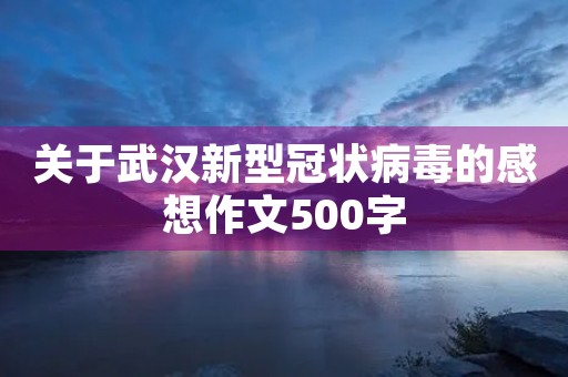关于武汉新型冠状病毒的感想作文500字